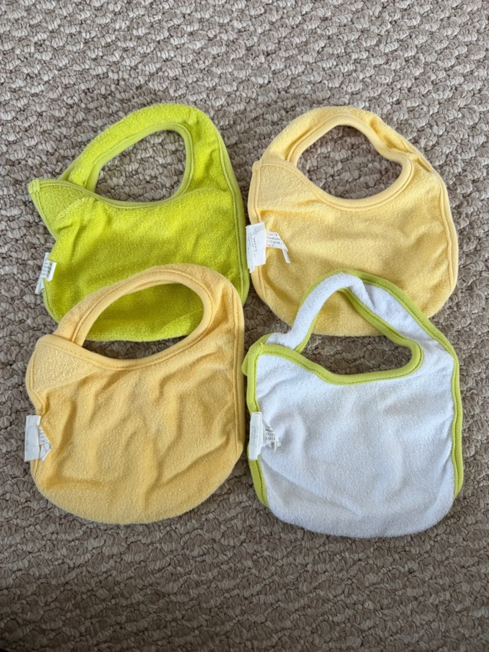 Yellow & Green Baby Bib Set - Soft Feeding Bibs